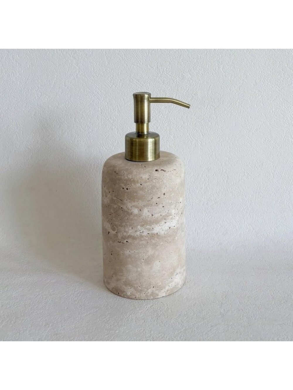 Vintage Natural Marble Liquid Soap Dispenser with Stainless Steel Pump - 165ml